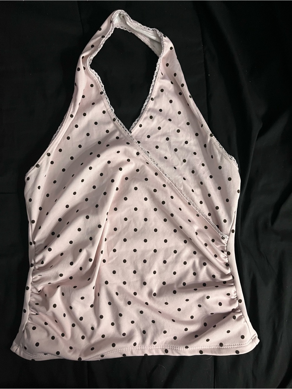 Light Pink Polka Dot Halter Sleep Tank - Women’s Intimates